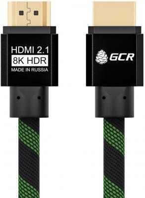 Кабель HDMI 2м Green Connection GCR-51834 круглый черный/зеленый кабель displayport 0 5м green connection gcr dp2dp 0 5m круглый черный