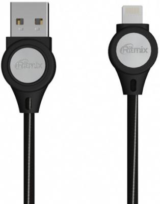 Дата-кабель USB-Apple 8pin lightning RITMIX RCC-429 Black, 1м, тканевая оплетка, 2A, LED подсветка