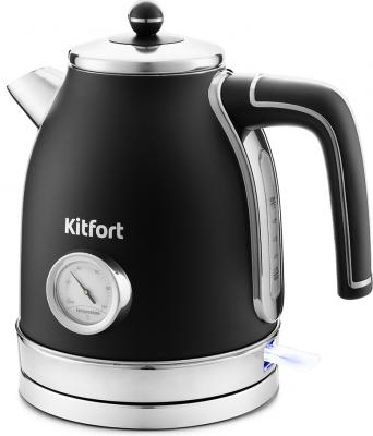 Чайник электрический KITFORT KT-6102-1 2150 Вт чёрный серебристый 1.7 л нержавеющая сталь