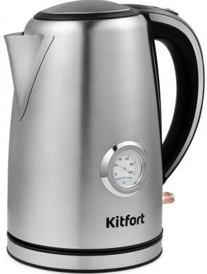 Чайник электрический KITFORT КТ-676 2200 Вт серебристый 1.7 л металл/пластик