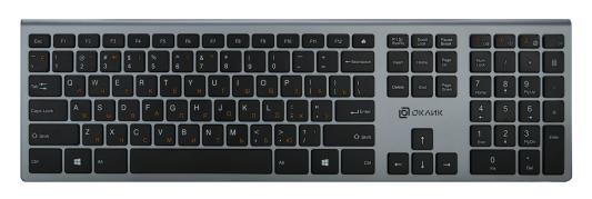 Клавиатура беспроводная Oklick 890S USB серый (WT-1901)