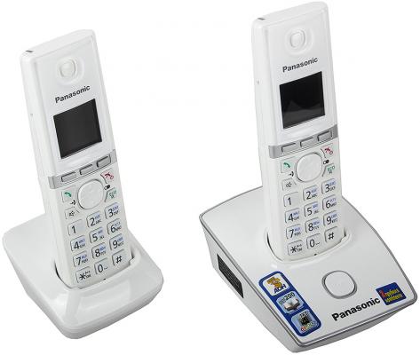 Беспроводной телефон Dect Panasonic KX-TG8052RUW Цветной, АОН, белый