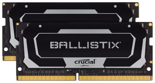 Crucial 16GB Kit (8GBx2) DDR4 2666MT/s CL16 Unbuffered SODIMM 260 pin Ballistix Black