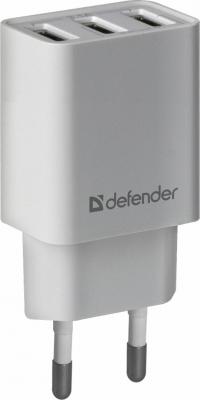 Сетевой адаптер Defender UPA-31 белый, 3xUSB, 5V/3.1А