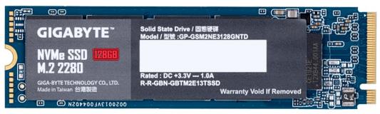 Твердотельный накопитель SSD M.2 128 Gb GigaByte GP-GSM2NE3128GNTD Read 1550Mb/s Write 550Mb/s 3D NAND TLC