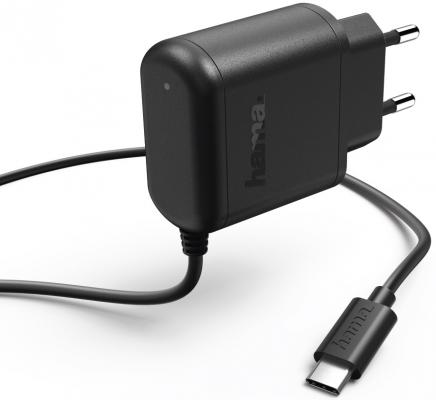 Сетевое зарядное устройство HAMA H-173617 USB-C 3 А черный