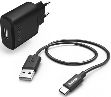 Сетевое зарядное устройство HAMA H-183240 USB-C 2.4А черный