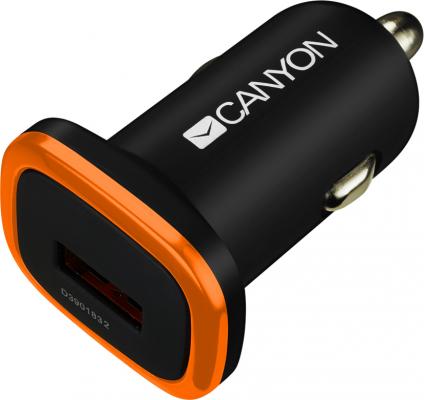 Автомобильное зарядное устройство Canyon Universal USB 1A черный оранжевый