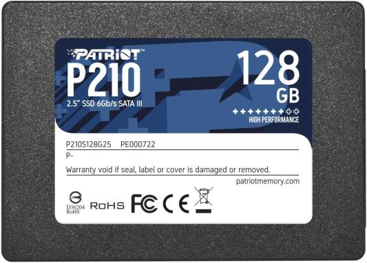 Твердотельный накопитель SSD 2.5" 128 Gb Patriot P210S128G25 Read 450Mb/s Write 430Mb/s 3D NAND TLC