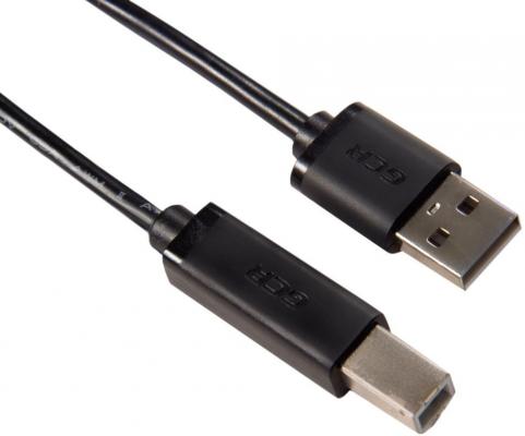 Greenconnect Кабель 1.5m USB 2.0, AM/BM, черный, 28/28 AWG, экран, армированный, морозостойкий, GCR-UPC5M-BB2S-1.5m