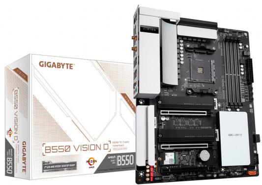 Материнская плата Gigabyte B550 VISION D Soc-AM4 AMD B550 4xDDR4 ATX AC`97 8ch(7.1) 2xGgE RAID+HDMI+DP