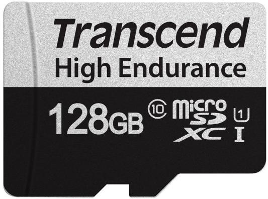 Карта памяти microSDXC Transcend 350V (высокой надёжности), 128 Гб, UHS-I Class 10 U1, с адаптером