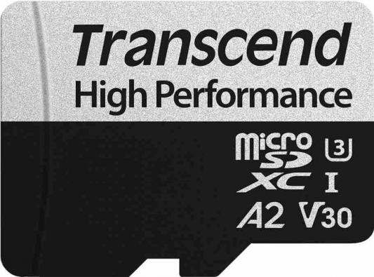 Карта памяти microSDXC Transcend 330S, 256 Гб, UHS-I Class U3 V30 A2, с адаптером