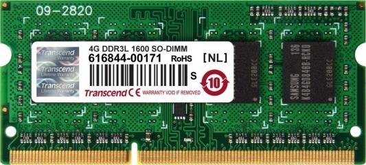 Оперативная память для ноутбука 4Gb (1x4Gb) PC-12800 1600MHz DDR3L SO-DIMM CL11 Transcend TS512MSK64W6H