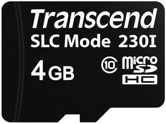 Промышленная карта памяти microSDHC Transcend 230I, 4 Гб Class 10 3D NAND TLC, темп. режим от -40? до +85?, без адаптера