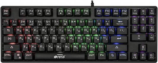 Игровая клавиатура HIPER MK-2 CHASE чёрная (TKL, USB, Outemu, RGB подсветка)