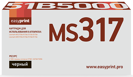 Тонер-картридж EasyPrint 51B5000 для Lexmark MS/MX317dn/417dn/517dn/617dn 2500стр Черный