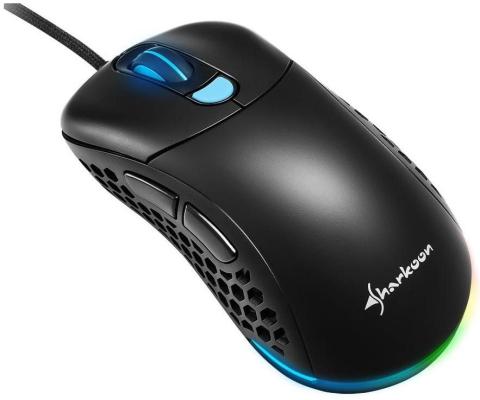 Игровая мышь Sharkoon Light2  200 (PixArt PMW 3389, 6 кнопок, 16000 dpi, USB, RGB подсветка)
