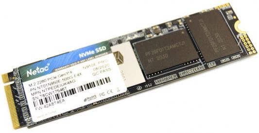 Твердотельный накопитель SSD M.2 500 Gb Netac NT01N950E-500G-E4X Read 3500Mb/s Write 2200Mb/s 3D NAND TLC