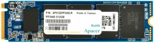 Твердотельный накопитель SSD M.2 512 Gb Apacer AP512GPP3480-R Read 2500Mb/s Write 2100Mb/s 3D NAND TLC