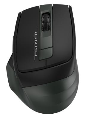 Мышь беспроводная A4TECH Fstyler FB35 чёрный зелёный USB + радиоканал