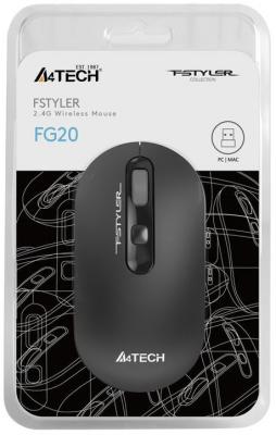 Мышь беспроводная A4TECH Fstyler FG20 серый USB + радиоканал