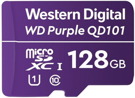 Флеш карта microSDXC 128Gb Class10 WD WDD128G1P0C Purple w/o adapter