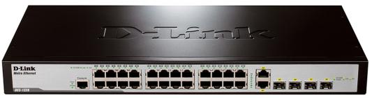 L2 Managed Switch with 24 10/100Base-TX ports and 2 100/1000Base-X SFP ports and 2 100/1000Base-T/SF