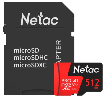 Карта памяти microSDXC 512Gb Netac P500 Extreme Pro NT02P500PRO-512G-R