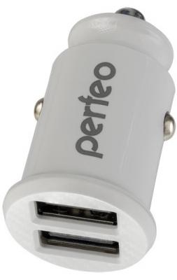 PERFEO Автомобильное зарядное устройство с двумя разъемами USB, 2x2.4А, белый, "CAR" (PF_A4459)