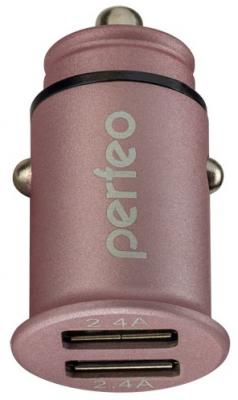 PERFEO Автомобильное зарядное устройство с двумя разъемами USB, 2x2.4А, розовый, "AUTO 2" (PF_A4458)