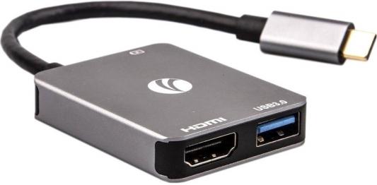 VCOM CU454 Адаптер USB3.1 Type-CM-->HDMI A(f) 4K@60 Hz+USB3.0+PD charging, Aluminum Shell,VCOM  <CU454>