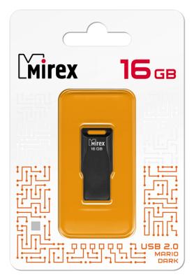 Фото - Флеш накопитель 16GB Mirex Mario, USB 2.0, Черный флеш накопитель 32gb mirex mario usb 2 0 зеленый