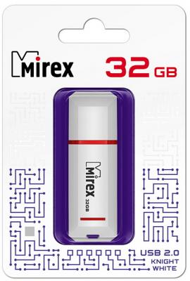 Флеш накопитель 32GB Mirex Knight, USB 2.0, Белый флеш накопитель 8gb mirex knight usb 2 0 черный