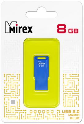 Флеш накопитель 8GB Mirex Mario, USB 2.0, Голубой флеш накопитель 32gb mirex mario usb 2 0 зеленый