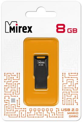 Флеш накопитель 8GB Mirex Mario, USB 2.0, Черный флеш накопитель 8gb mirex knight usb 2 0 черный