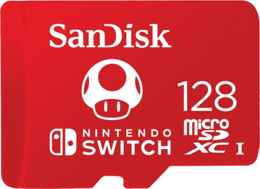 Флеш карта microSD 128GB SanDisk microSDXC Class 10 UHS-I A1 C10 V30 U3 for Nintendo Switch 100MB/s