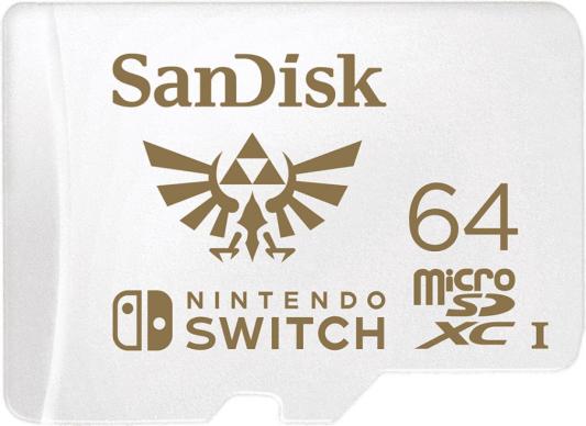 Флеш карта microSD 64GB SanDisk microSDXC Class 10 UHS-I A1 C10 V30 U3 for Nintendo Switch 100MB/s