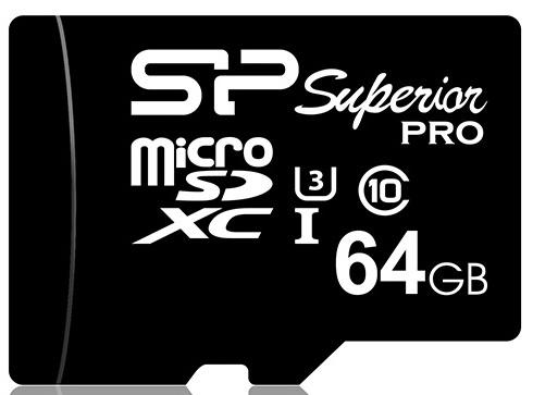 Фото - Флеш карта microSD 64GB Silicon Power Superior microSDXC Class 10 UHS-I U3 90/80 MB/s (SD адаптер) флеш карта microsd 64gb silicon power superior pro a2 microsdxc class 10 uhs ii u3 v90 290 160 mb s sd адаптер