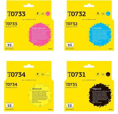 Комплект картриджей T2 IC-ET0735 для Epson T0735/T1055 485стр Голубой Желтый Пурпурный Черный
