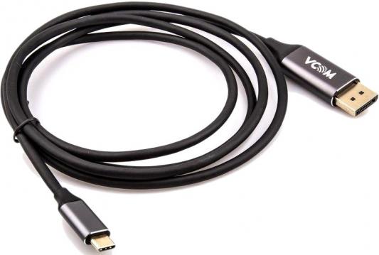 Кабель USB Type C DisplayPort 1.8м VCOM Telecom CU422MC-1.8M круглый черный