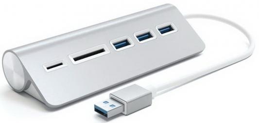 Концентратор USB 3.0 Satechi ST-3HCRS 3 х USB 3.0 microSD SD серебристый