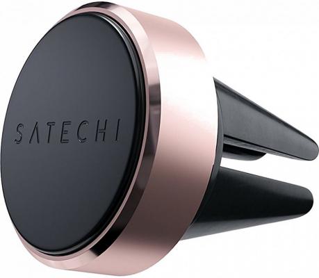 Автомобильный держатель Satechi Aluminum Vent Magnet Mount для смартфонов. Материал пластик\\металл. Цвет розовое золото.