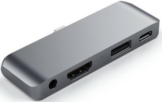 Адаптер Satechi Aluminum Type-C Mobile Pro Hub Adapter для new iPad Pro с разъемом Type-C и других планшетов с разъемом Type-C. Цвет серый космос.