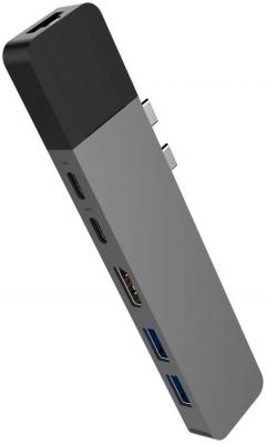 USB Хаб Hyper HyperDrive NET 6-in-2 Hub для USB-C MacBook Pro/Air. Порты: 2 х USB Type-C, 2 x USB 3.1, 4K HDMI, Gigabit Ethernet. Цвет серый космос.
