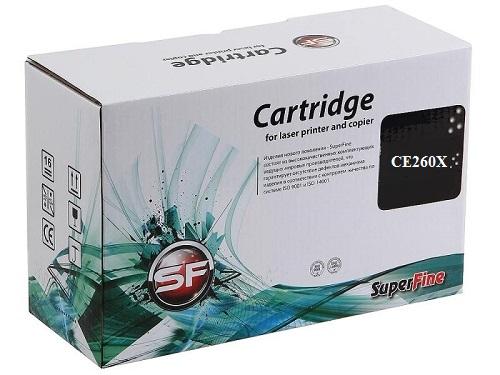 Картридж SuperFine CE260X для HP Color LaserJet Enterprise CP4520 Color LaserJet CP4525 17000стр Черный