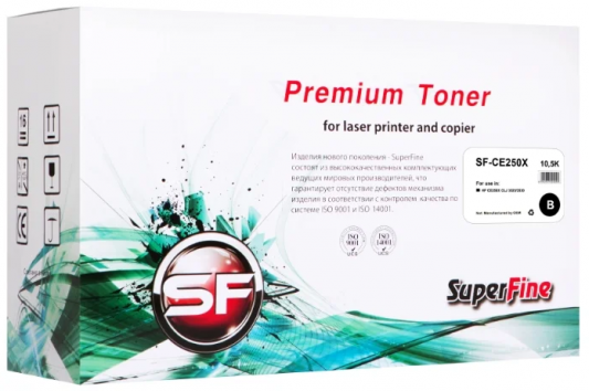 Картридж SuperFine CE250X для HP Color LaserJet CP3525 Color LaserJet CM3530 10500стр Черный