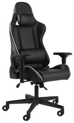 Игровое кресло WARP Xn чёрное (карбон, экокожа, алькантара, регулируемый угол наклона, механизм качания)