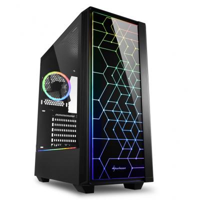 Игровой корпус Sharkoon LIT 100 RGB led чёрный (ATX, закалённое стекло, RGB fan 1x120 мм + 1x120 мм, 2xUSB 3.0, 1xUSB 2.0,audio)