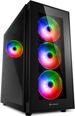 Игровой корпус Sharkoon TG5 PRO RGB led чёрный (ATX, закаленное стекло, ARGB fan 3x120 мм + 1x120 мм, 2xUSB 2.0, 2xUSB 3.0, audio)